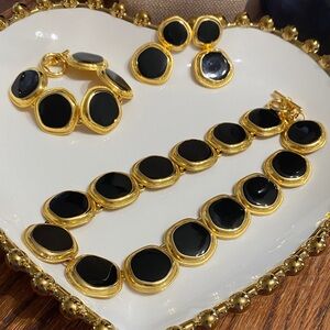 Gold and Black Statement Necklace